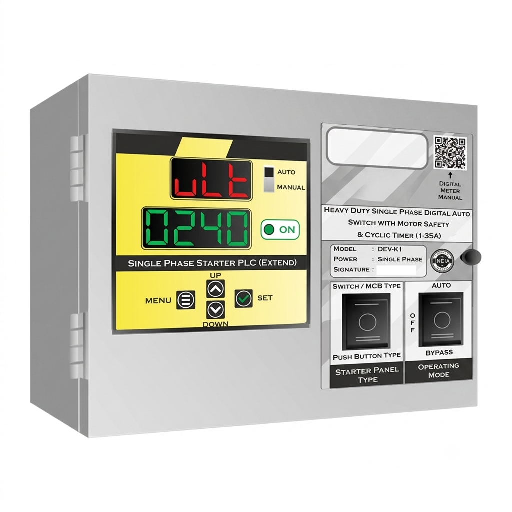 Digital Auto Switch with Motor Safety & Cyclic Timer 